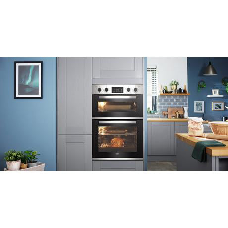 Beko CDFY22309X 60cm Built-in High Specification RecycledNet Double Oven - Stainless Steel