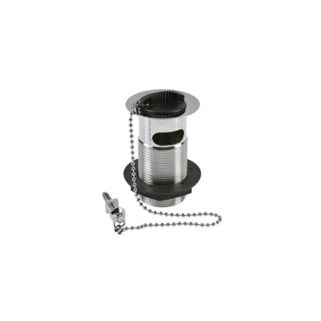 Hipkin 1.1/4" Chrome Basin Waste With Black Plug & Chain