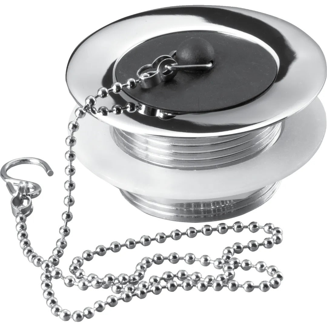 Hipkin 1.1/2" Unslotted Bath Waste, Plug & Chain