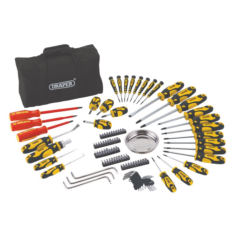 Draper 03992 Screwdriver Set with Case Yellow (100 Piece)