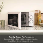 Hamilton Beach HBMX79SSW 20L Manual Microwave With Stainless Steel Cavity-White