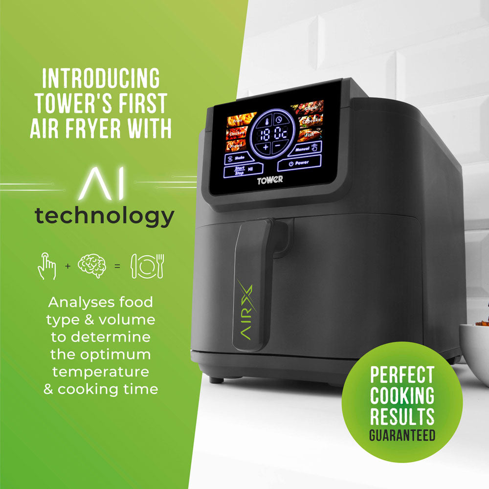 Tower AirX T17158 8L Grey Single Basket Digital Air Fryer
