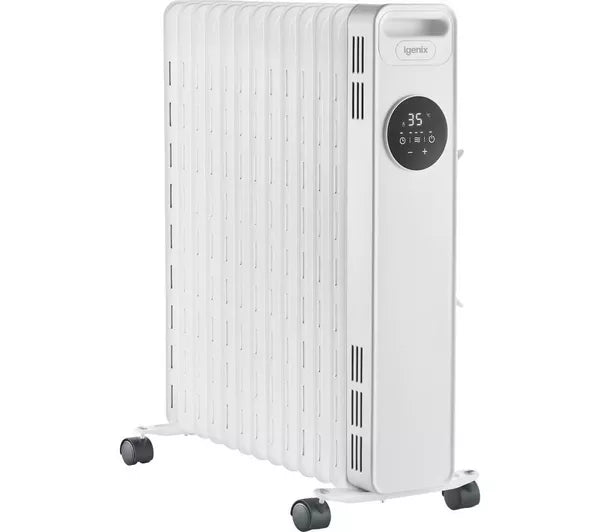 Igenix IG2626 2.5Kw Digital Oil Filled Radiator With 24 Hour Timer- White