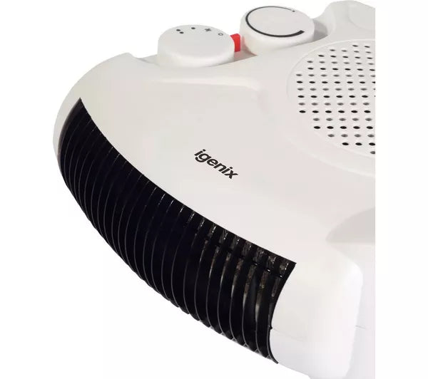 Igenix IGHF01914W 2kW Upright/Flat Fan Heater White