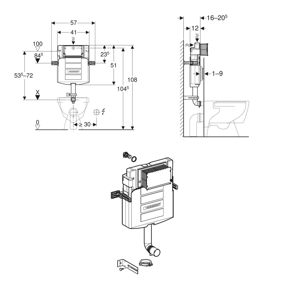 Geberit Sigma Concealed 6/3L Cistern