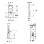 Geberit Duofix 114cm High Frame With 8cm Sigma Concealed Cistern For Wall Hung WC