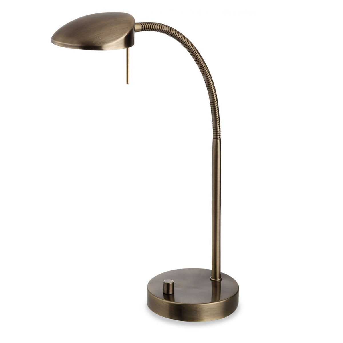 LED Antique Brass Task Lamp with Rotary Dimmer