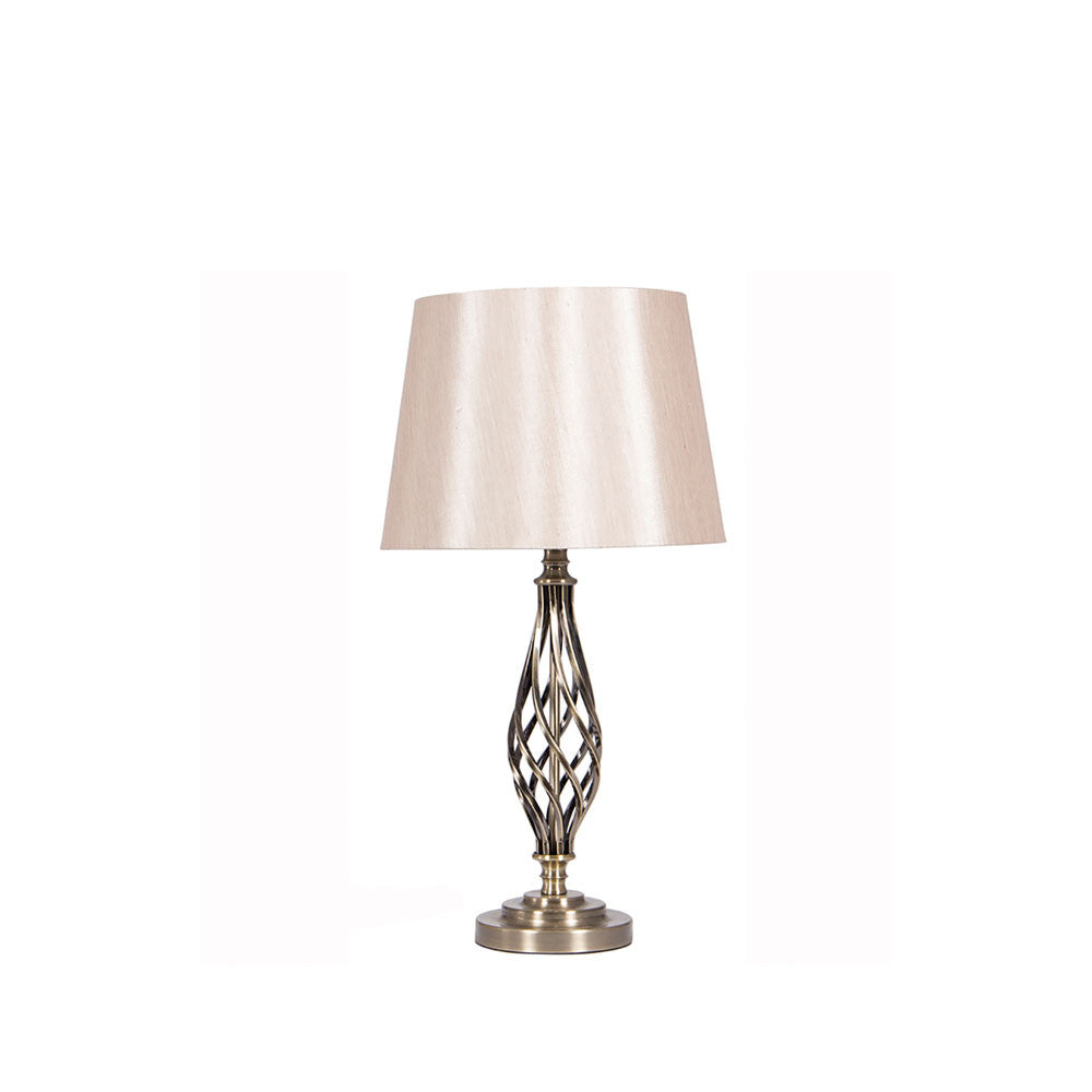 Jenna Twisted Base Antique Brass Table Lamp