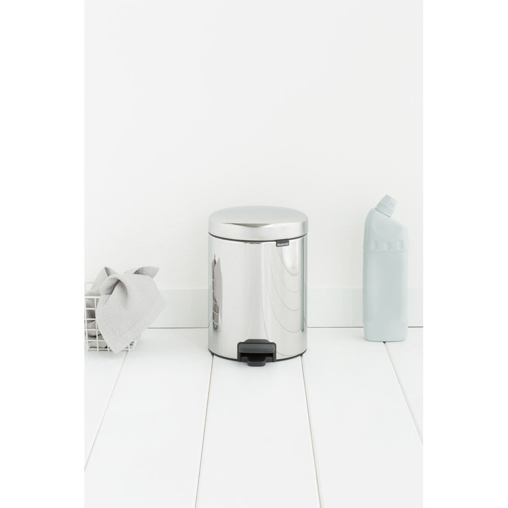 Brabantia NewIcon Pedal Bin 5L Brilliant Steel