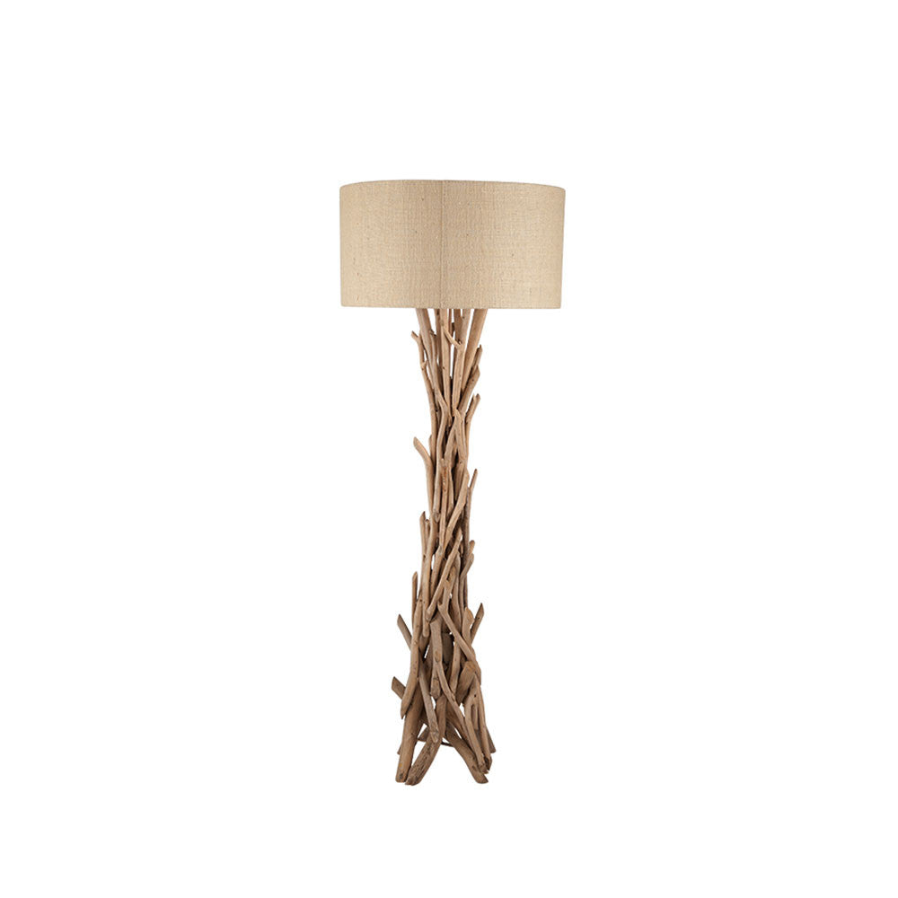 Drift Wood Floor Lamp with Jute Shade