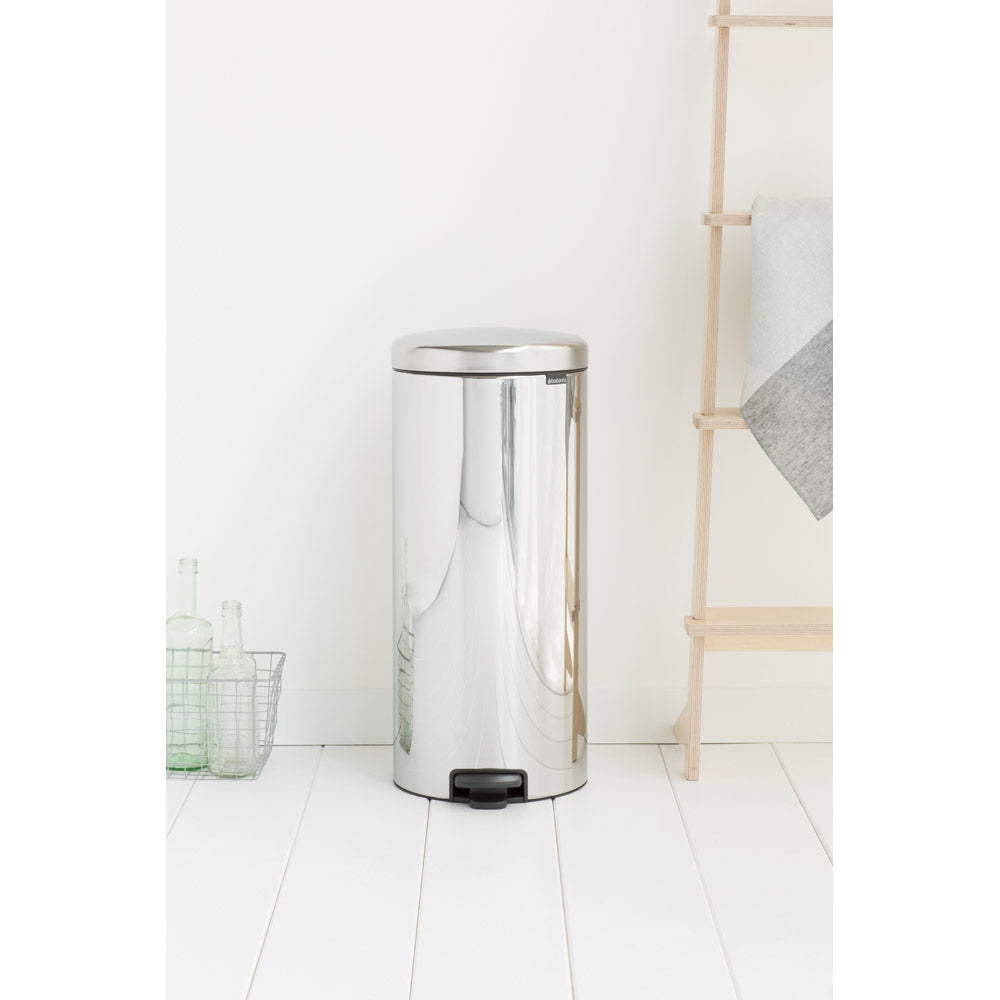 Brabantia NewIcon Pedal Bin 30L Brilliant Steel