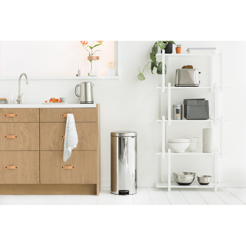 Brabantia NewIcon Pedal Bin 30L Brilliant Steel