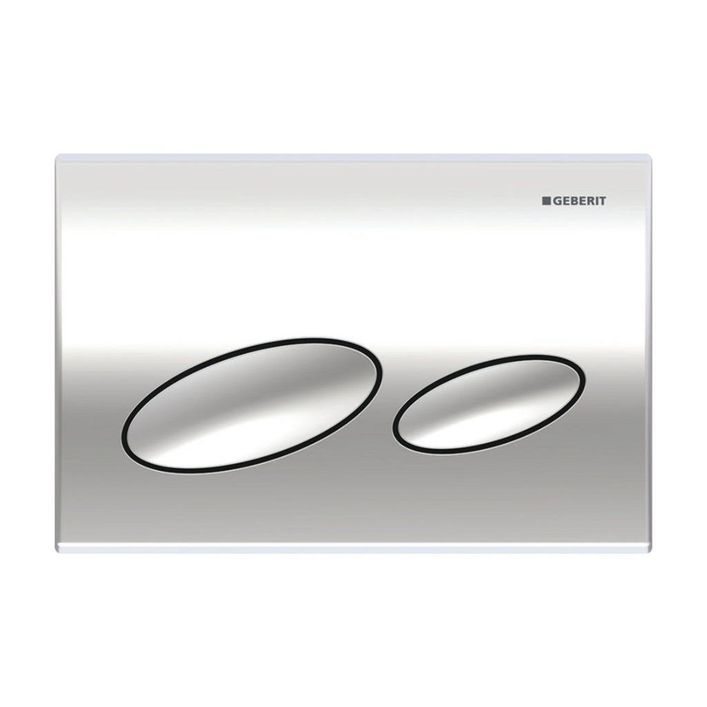 Geberit Kappa20 Oval Style Dual Flush Plate - Gloss Chrome
