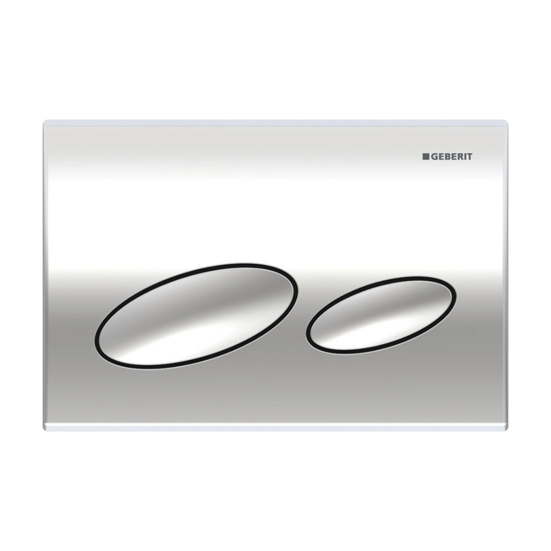 Geberit Kappa20 Oval Style Dual Flush Plate - Gloss Chrome