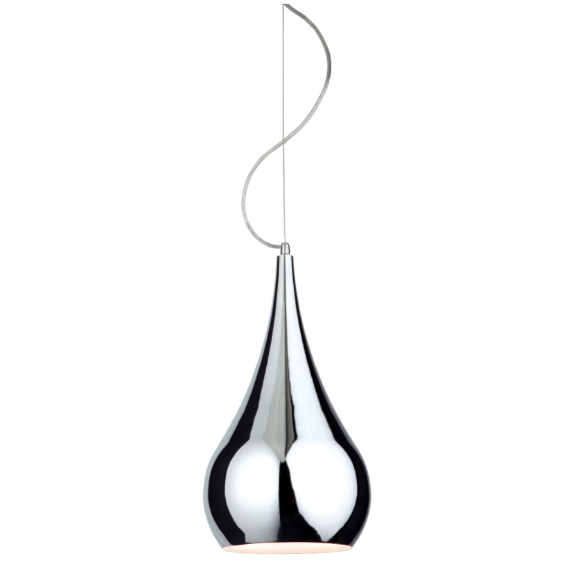 Smooth Chrome Pendant with White Inner