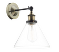 Ray Glass and Antique Brass Wall Light