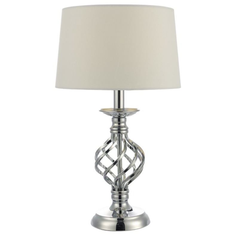 Iffley Chrome Touch Lamp with Ivory Shade