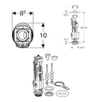 Geberit Type 240 Dual Flush Exposed Valve - Gloss Chrome