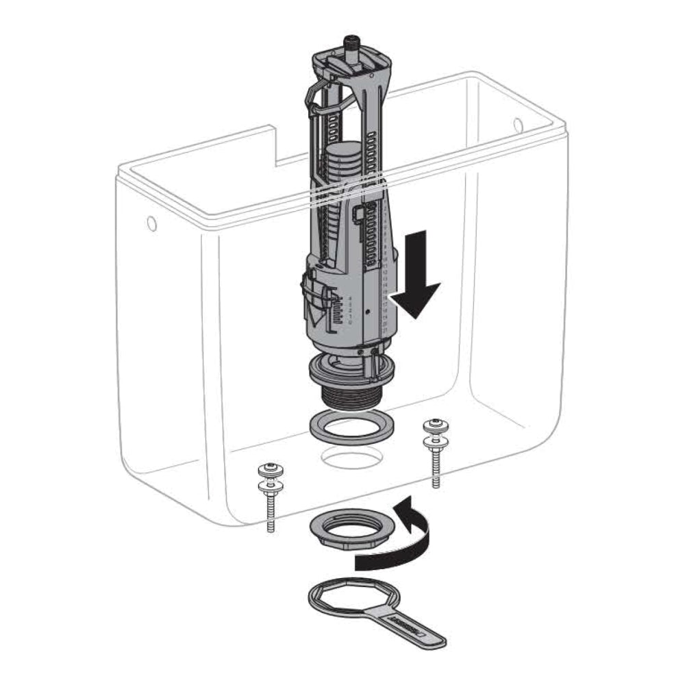Geberit Type 240 Dual Flush Exposed Valve - Gloss Chrome
