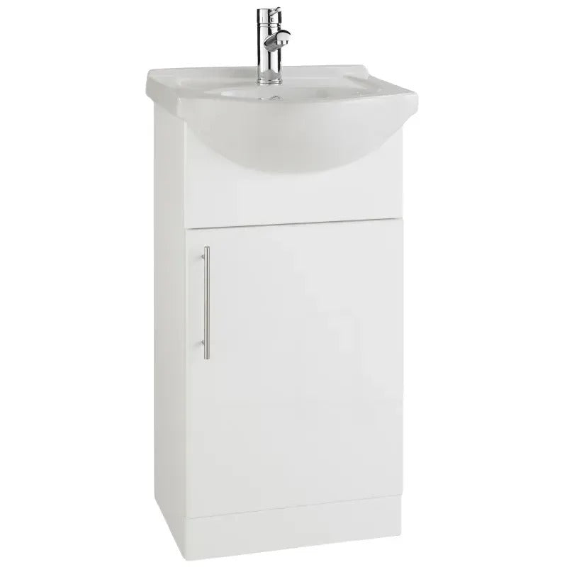 Kartell Encore 55cm Cabinet With Semi-Recessed 1 Tap Hole Basin Set