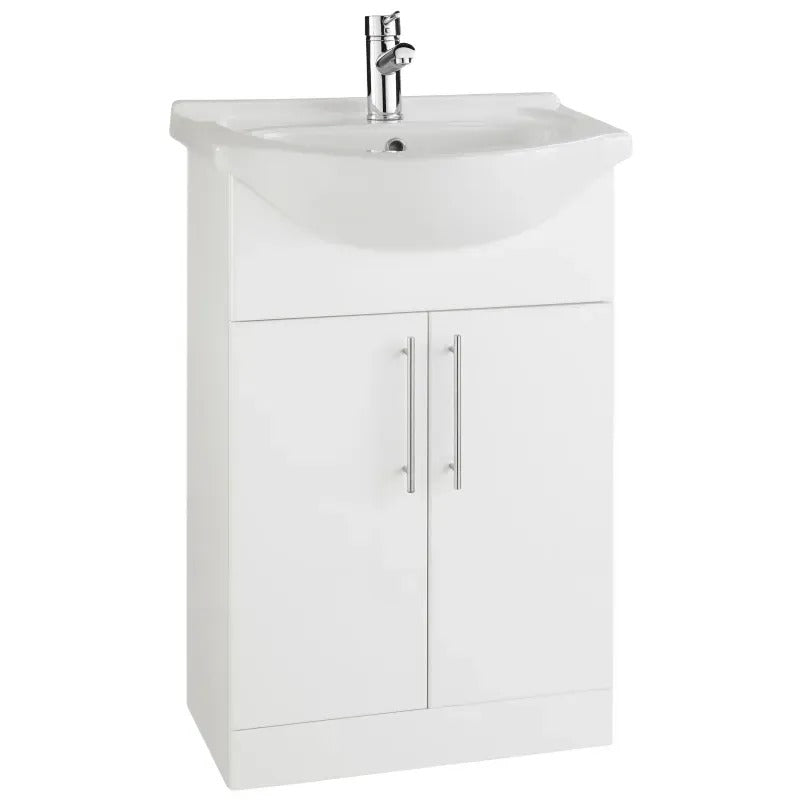 Kartell Encore 55cm Cabinet With Semi-Recessed 1 Tap Hole Basin Set