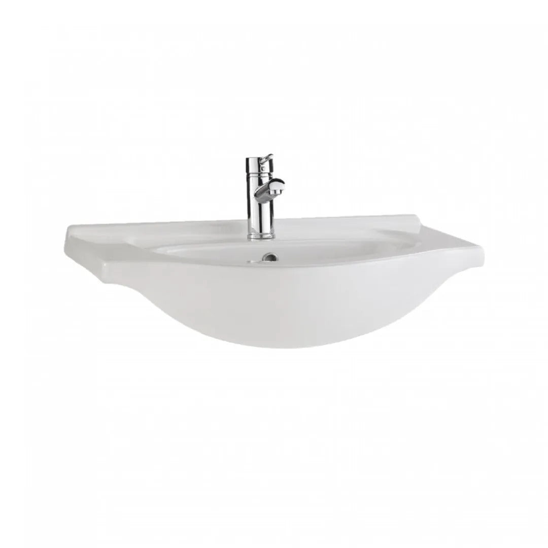 Kartell Semi-Recessed 1 Tap Hole Basin - White