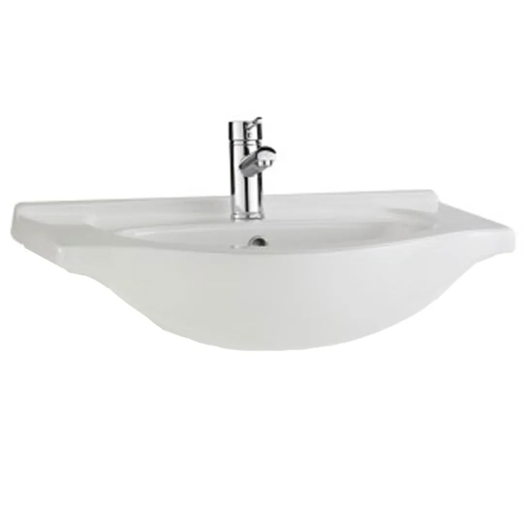 Kartell Semi-Recessed 1 Tap Hole Basin - White