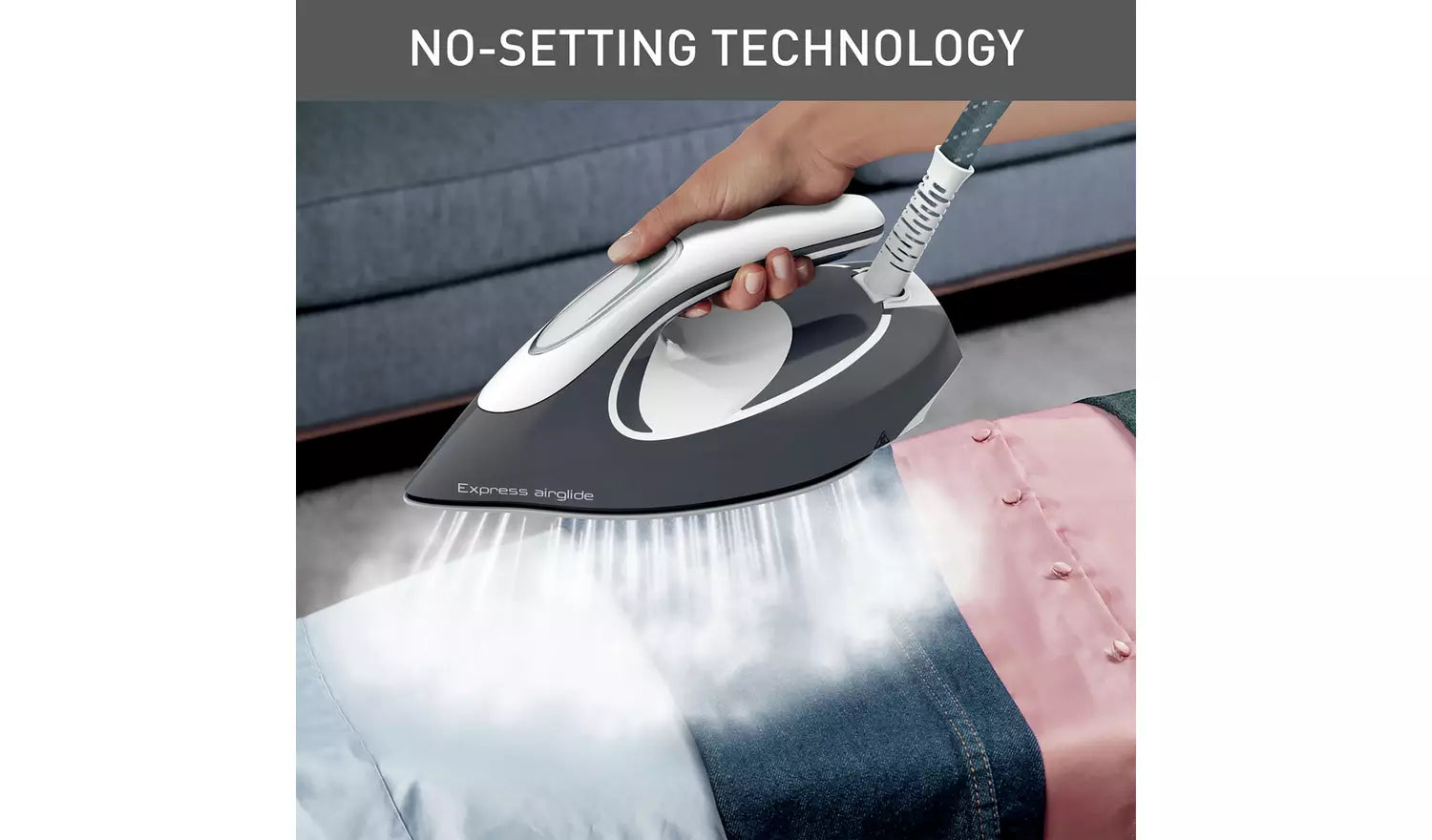Tefal Express Airglide SV8020G0 Pressurised Steam Generator Iron - Grey / White