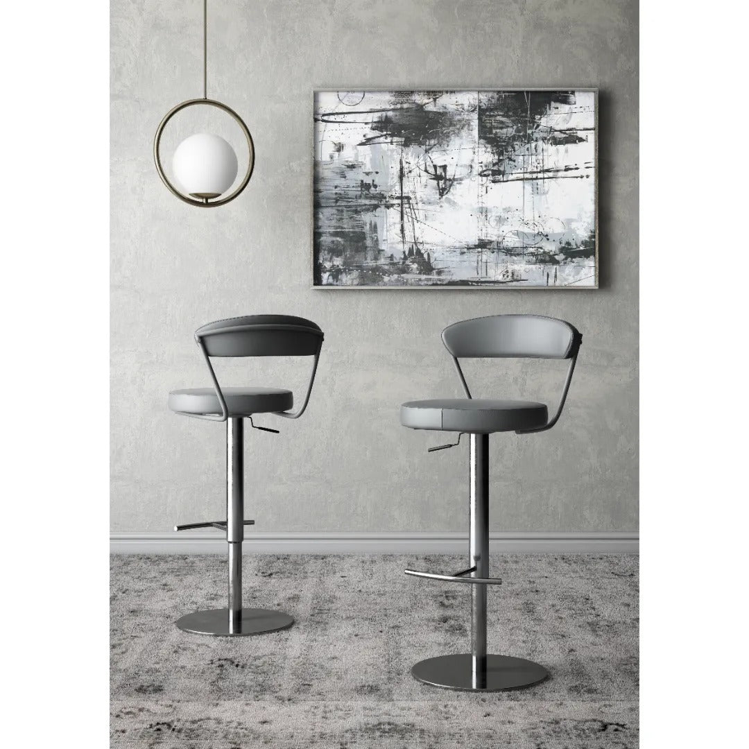 Gino Bar Stools Grey - Pair