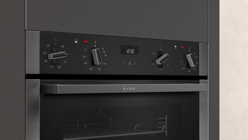 Neff U1ACE2AG3B 59.4cm Built In Electric Double Oven - Graphite Grey