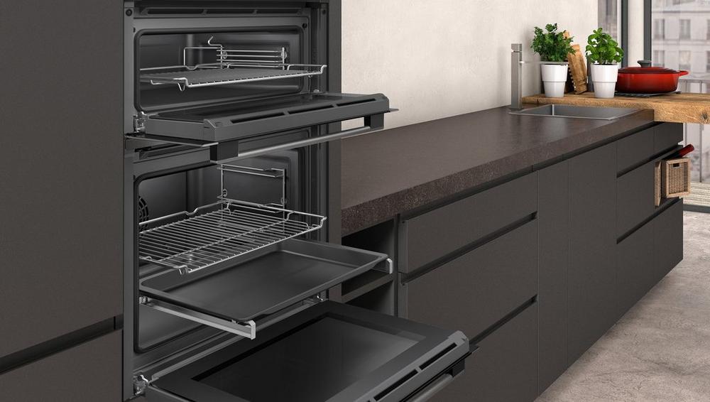 Neff U1ACE2AG3B 59.4cm Built In Electric Double Oven - Graphite Grey