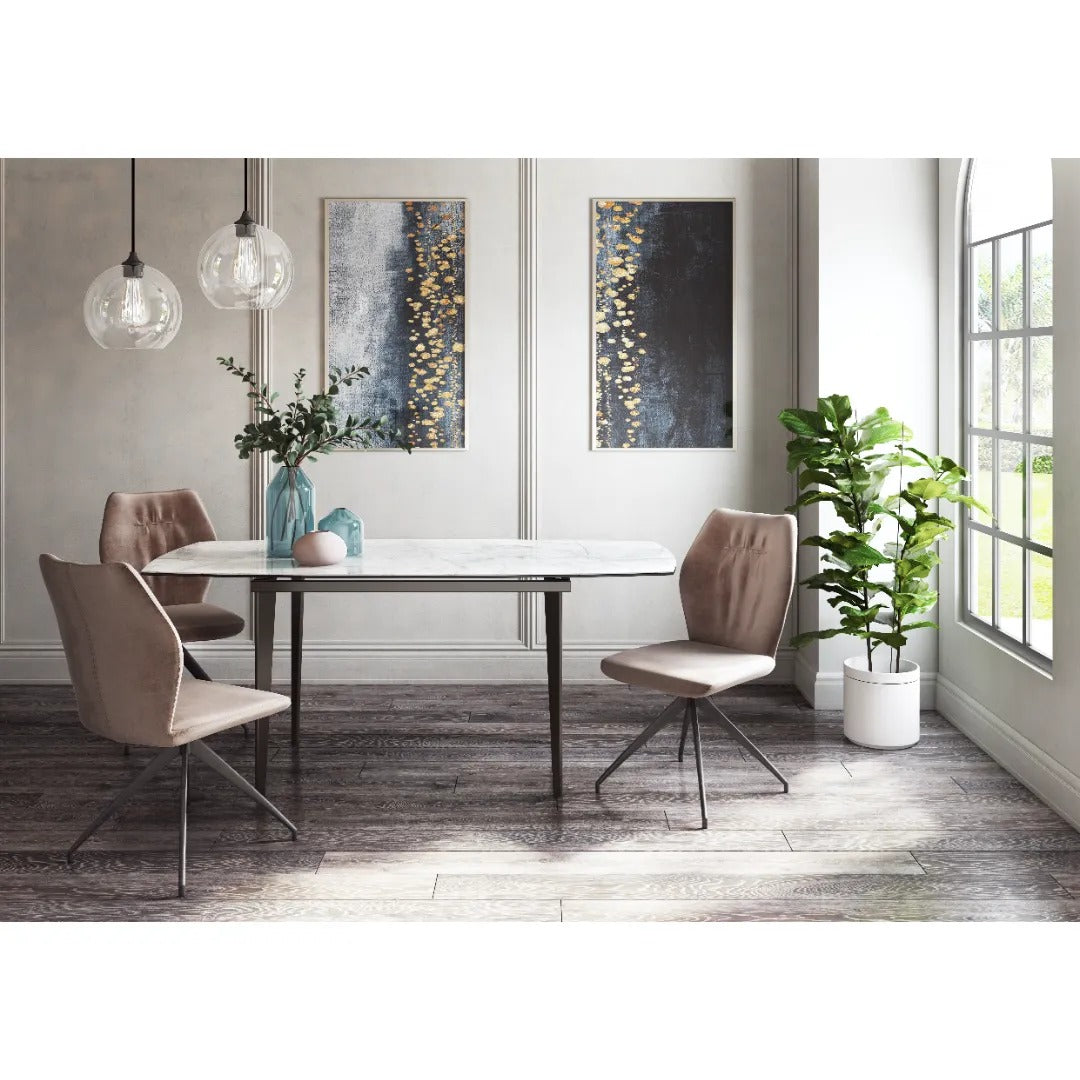 Verdi Gloss Ceramic Extending Dining Table - 120-180cm