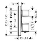 Hansgrohe Ecostat E Thermostat for concealed installation for 1 outlet