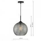 Soren 1 Light Pendant Black And Smoked Textured Glass Smoked Glass