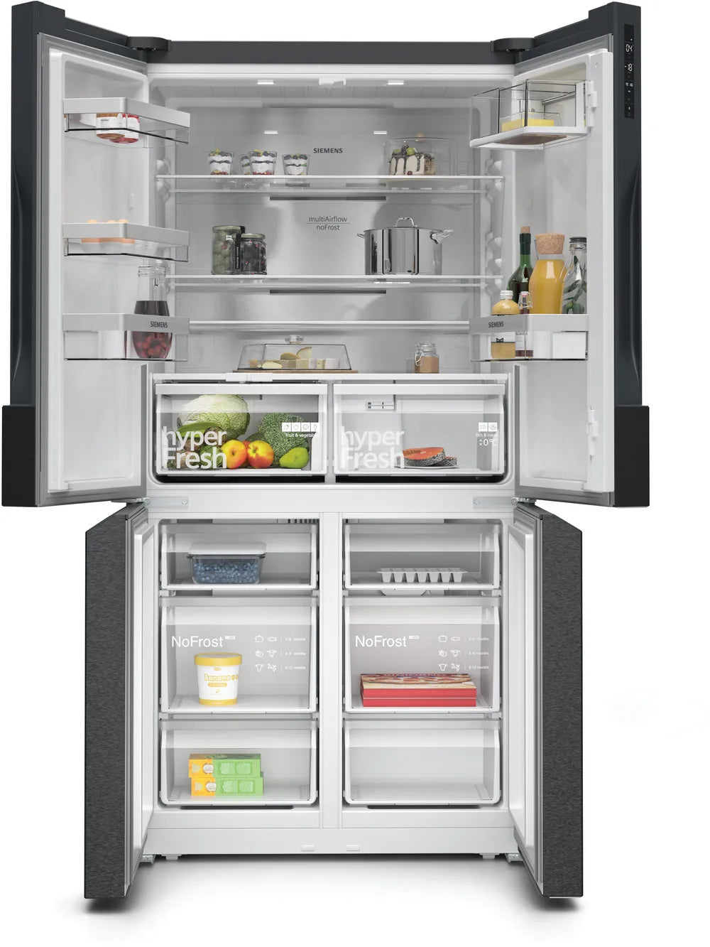 Siemens KF96NAXEAG American Fridge Freezer - Black Stainless Steel