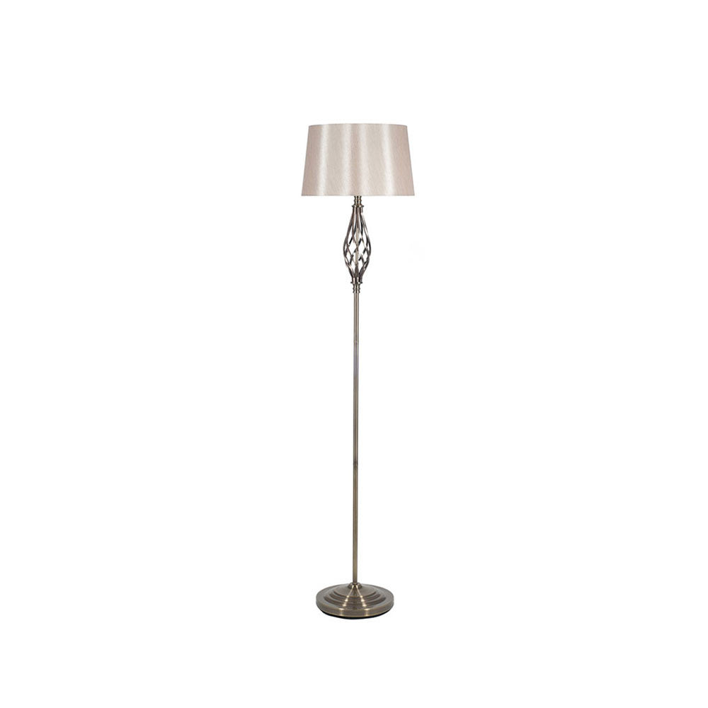 Jenna Twisted Base Antique Brass Floor Lamp