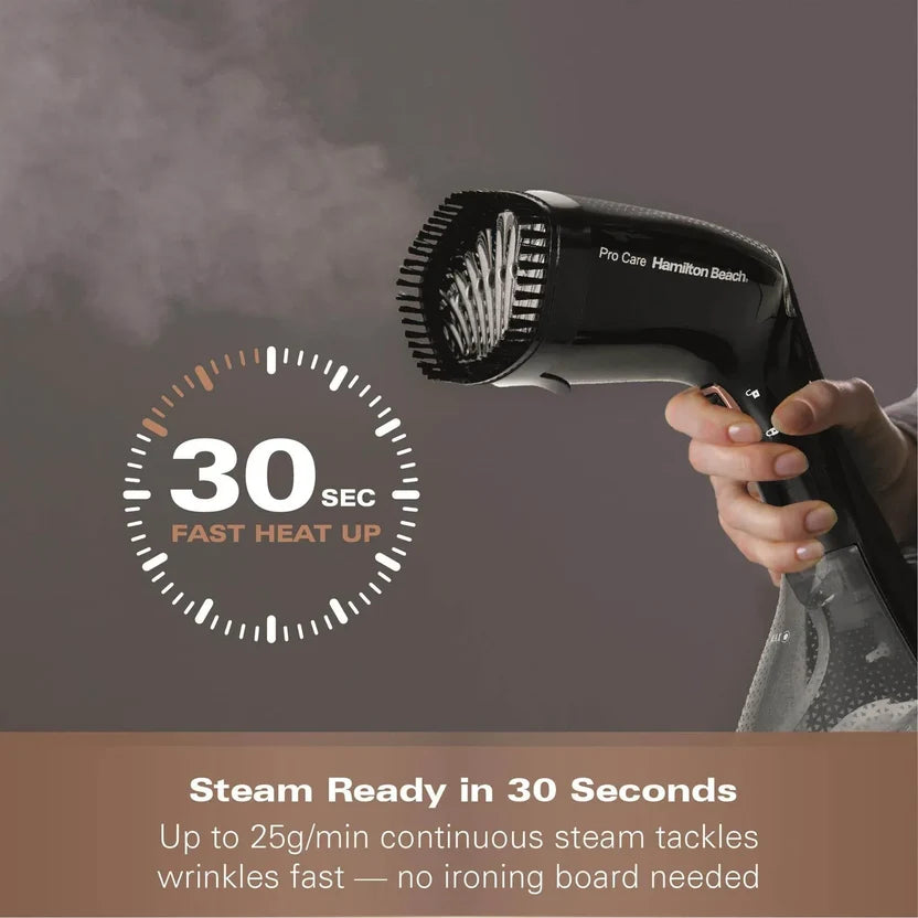 Hamilton Beach HB016  ProCare Handheld Garment Steamer - Black & Bronze