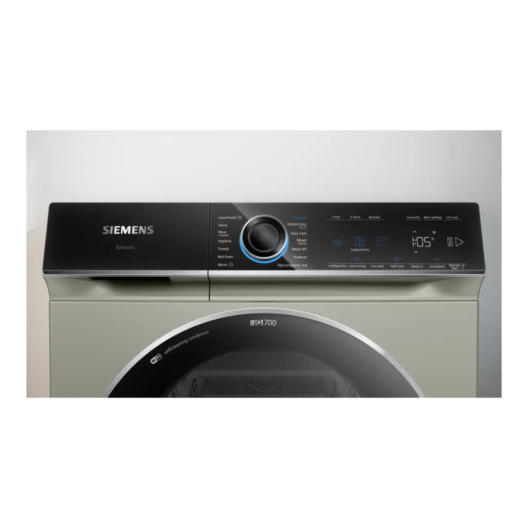 Siemens WQ46B2CXGB iQ700 9kg Heat Pump Tumble Dryer - Silver