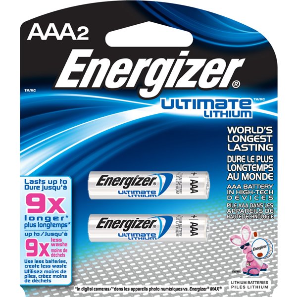 Energizer 2 x AAA Lithium Batteries