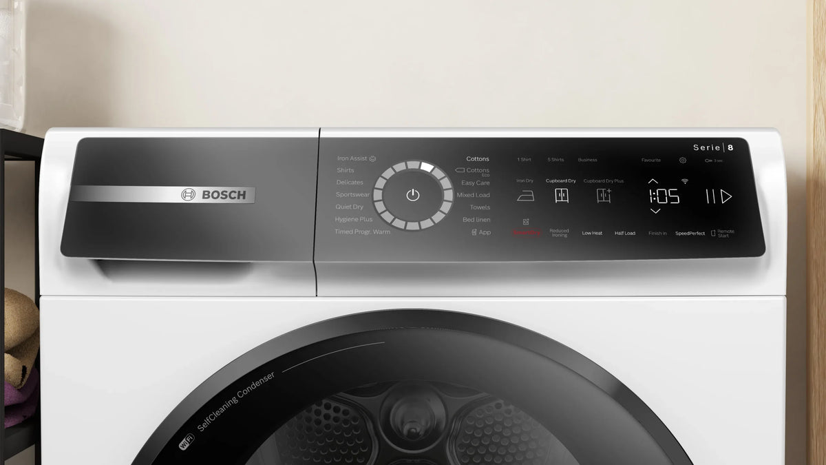 Bosch Series 8 WQB246C9GB 9kg Heat Pump Tumble Dryer - White