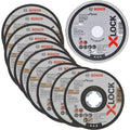 Bosch X-Lock Inox Straight Cut Off Disc 115mm Pack Of 10