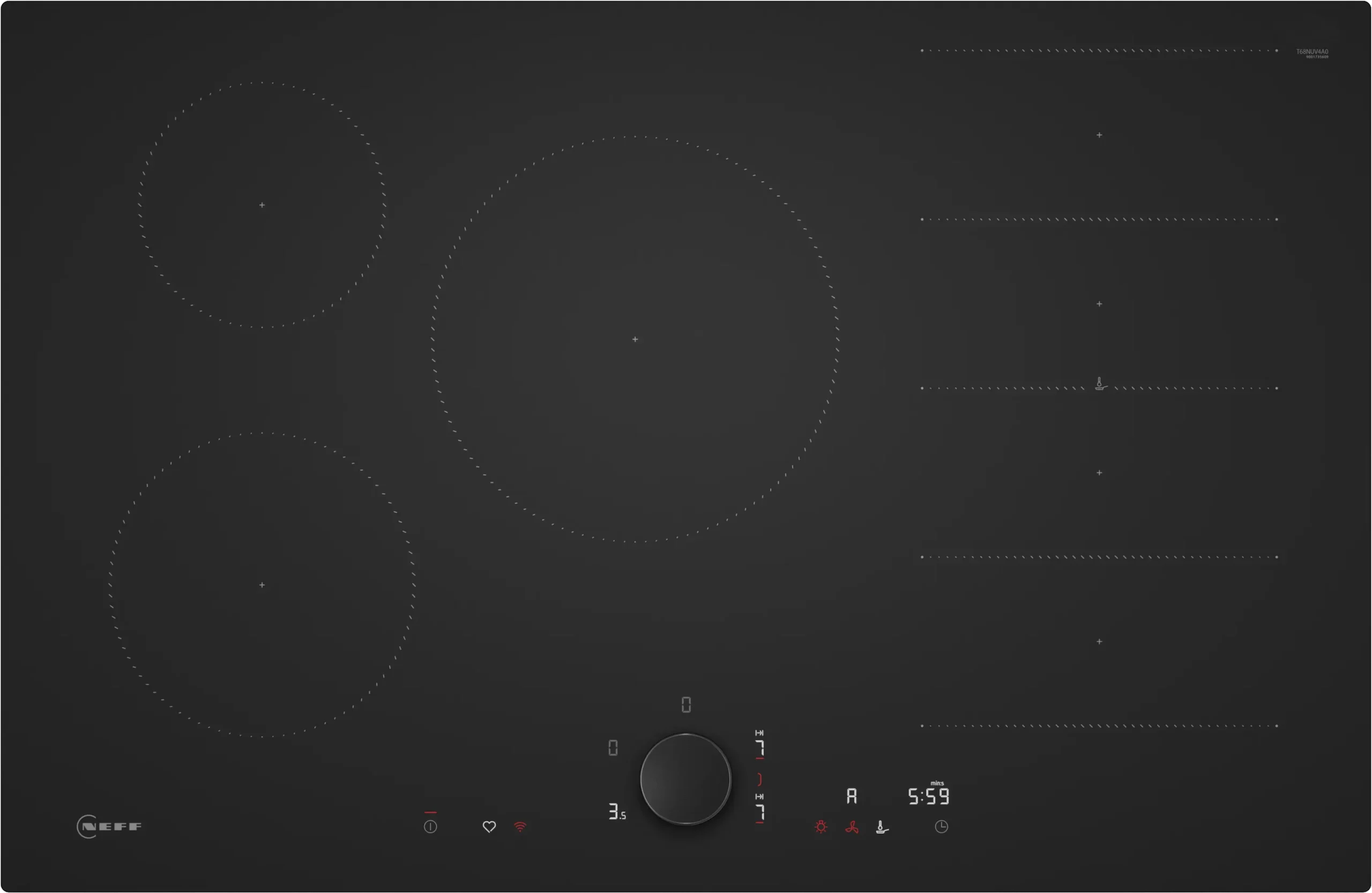Neff N90 T68NUV4A0 80cm Induction Hob - Matt Black