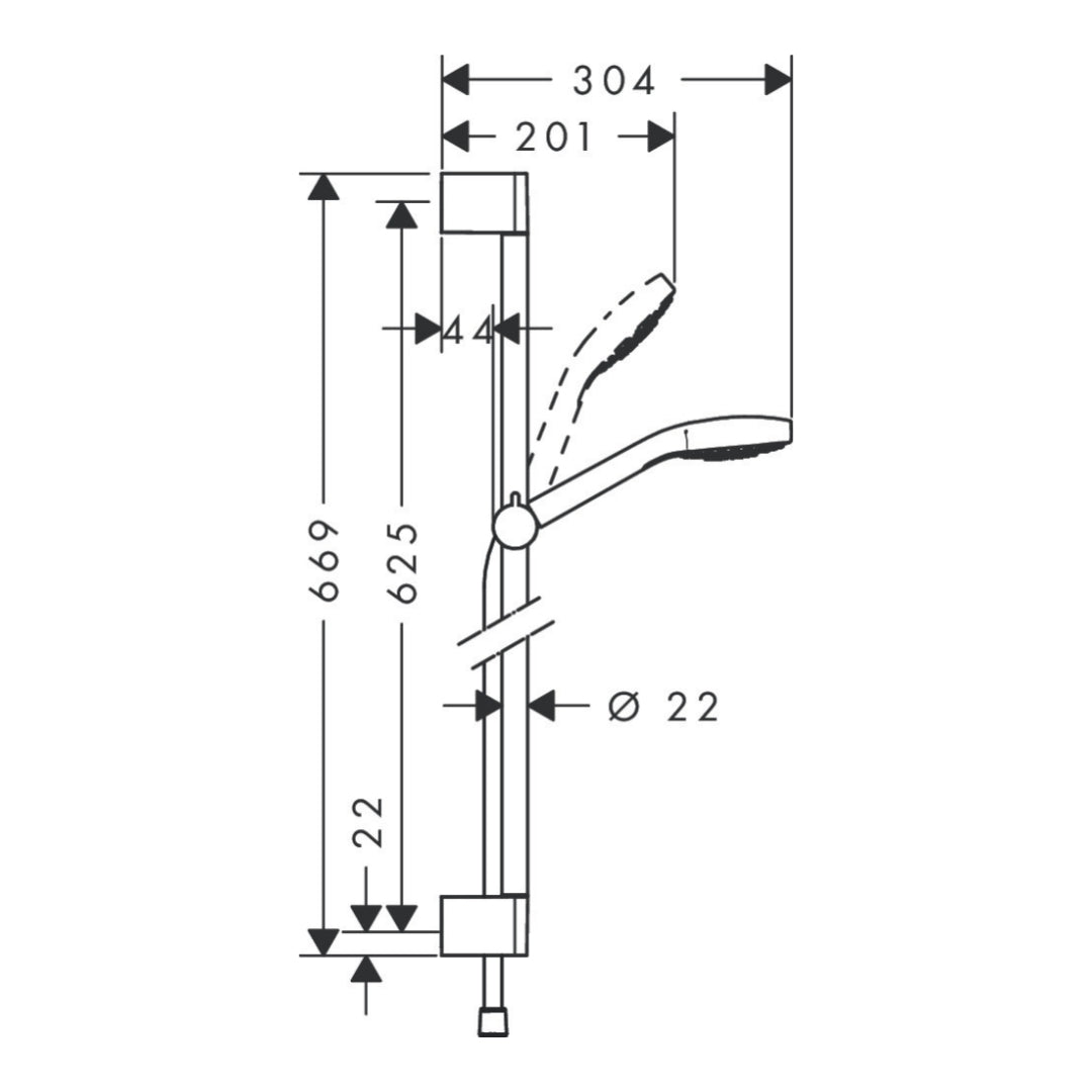 Hansgrohe Croma Select S Shower set 110 Vario with shower bar 65 cm