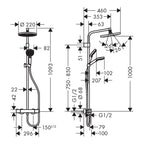 Hansgrohe Croma Showerpipe Top 220 1jet with thermostat