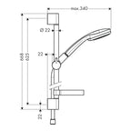 Hansgrohe Croma 100 Shower set Vario with shower bar 65 cm and soap dish