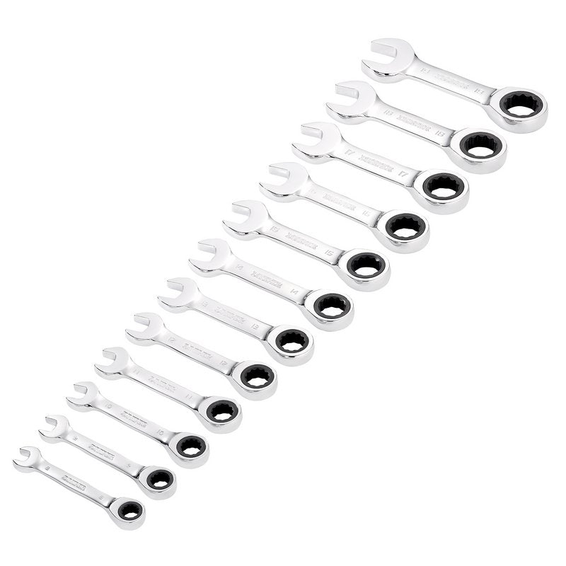 Draper Metric Stubby Ratchet Combination Spanner Set (12 Piece)