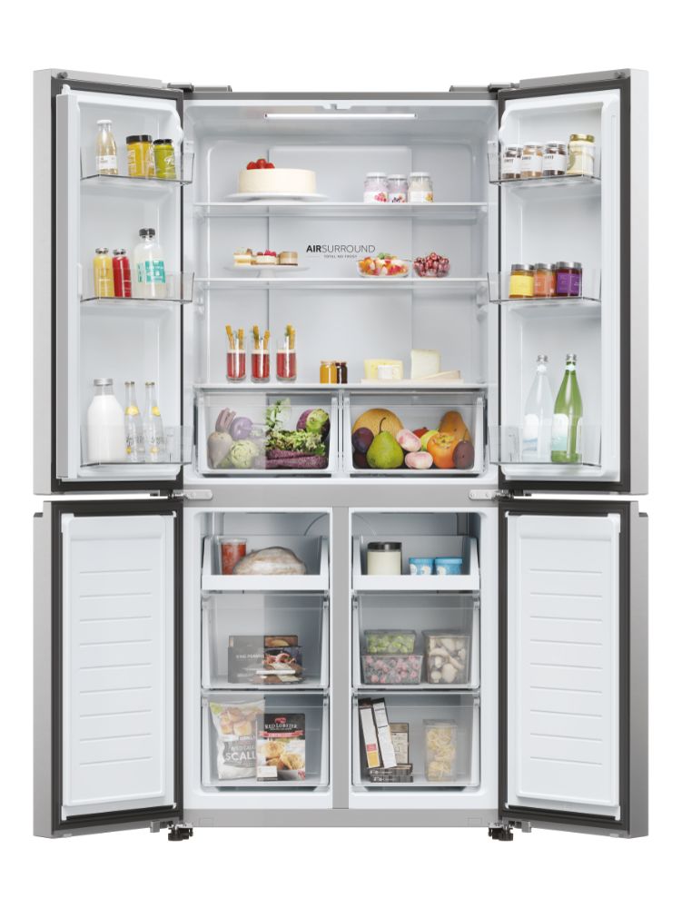 Haier HCR3818ENMM 83.3cm Total No Frost Multi Door Fridge Freezer - Inox