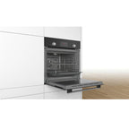 Bosch HHF113BA0B 59.4cm Built-in Electric Single Oven with 3D Hot Air - Black