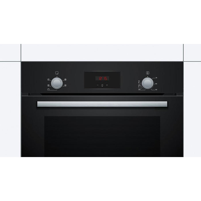 Bosch HHF113BA0B 59.4cm Built-in Electric Single Oven with 3D Hot Air - Black