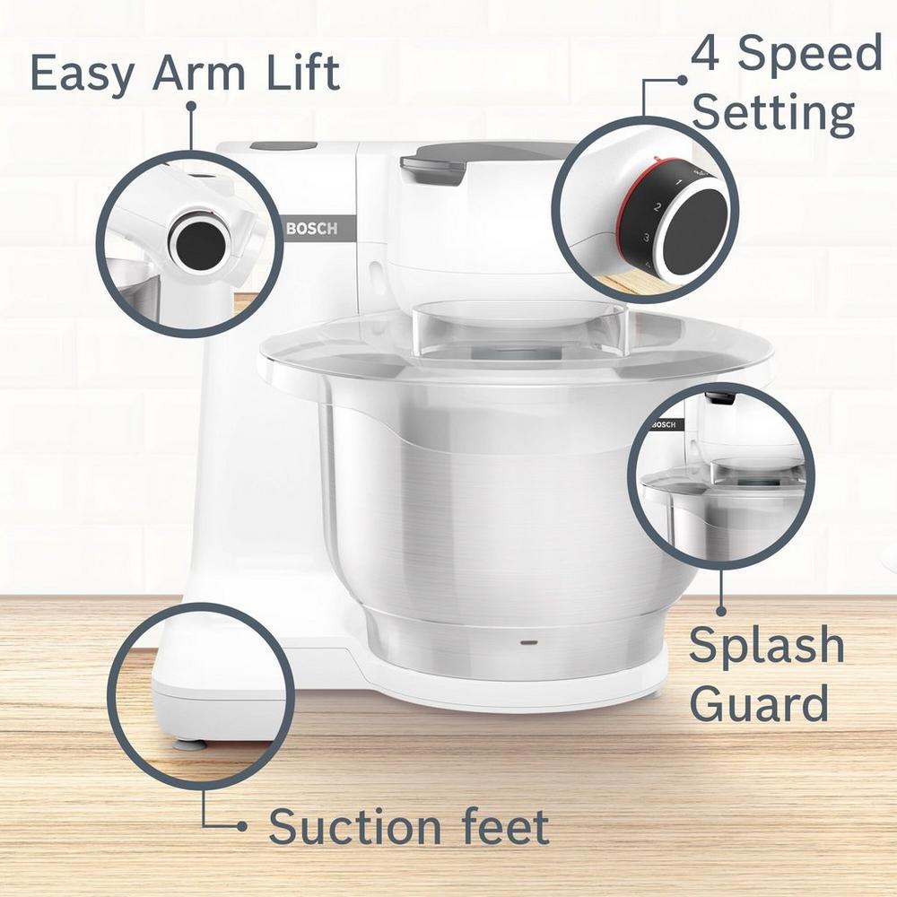 Bosch MUMS2EW00G Serie 2 3.8 litre 700W Stand Mixer - White